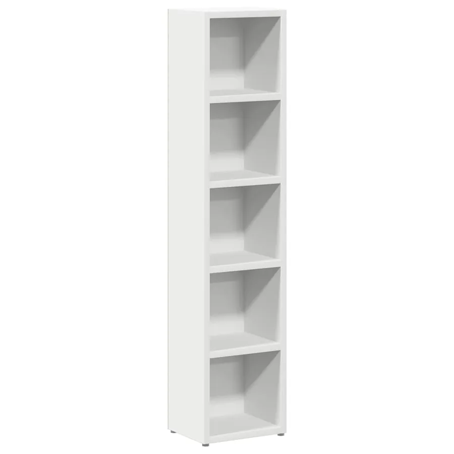 Armoires à CD 2 pcs Blanc 21x16x93,5 cm Aggloméré - 5