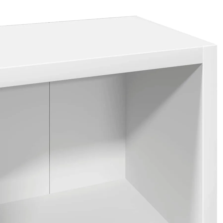 Armoires à CD 2 pcs Blanc 21x16x93,5 cm Aggloméré - 9