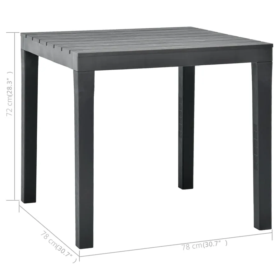 Table de jardin avec 2 bancs Plastique Anthracite - 10