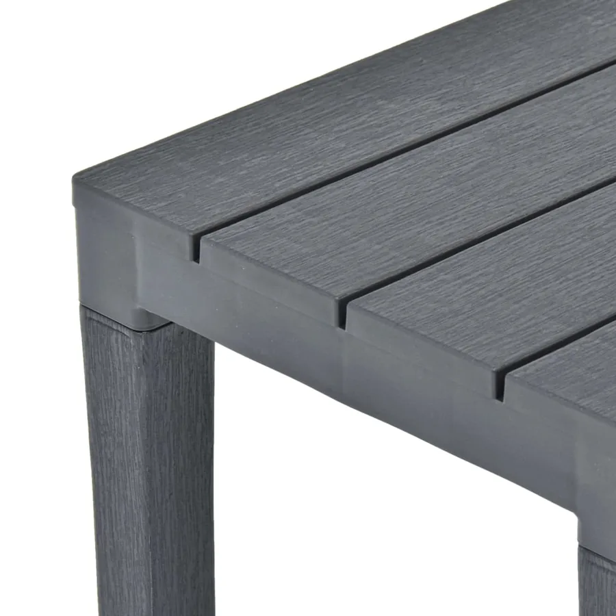 Table de jardin avec 2 bancs Plastique Anthracite - 9