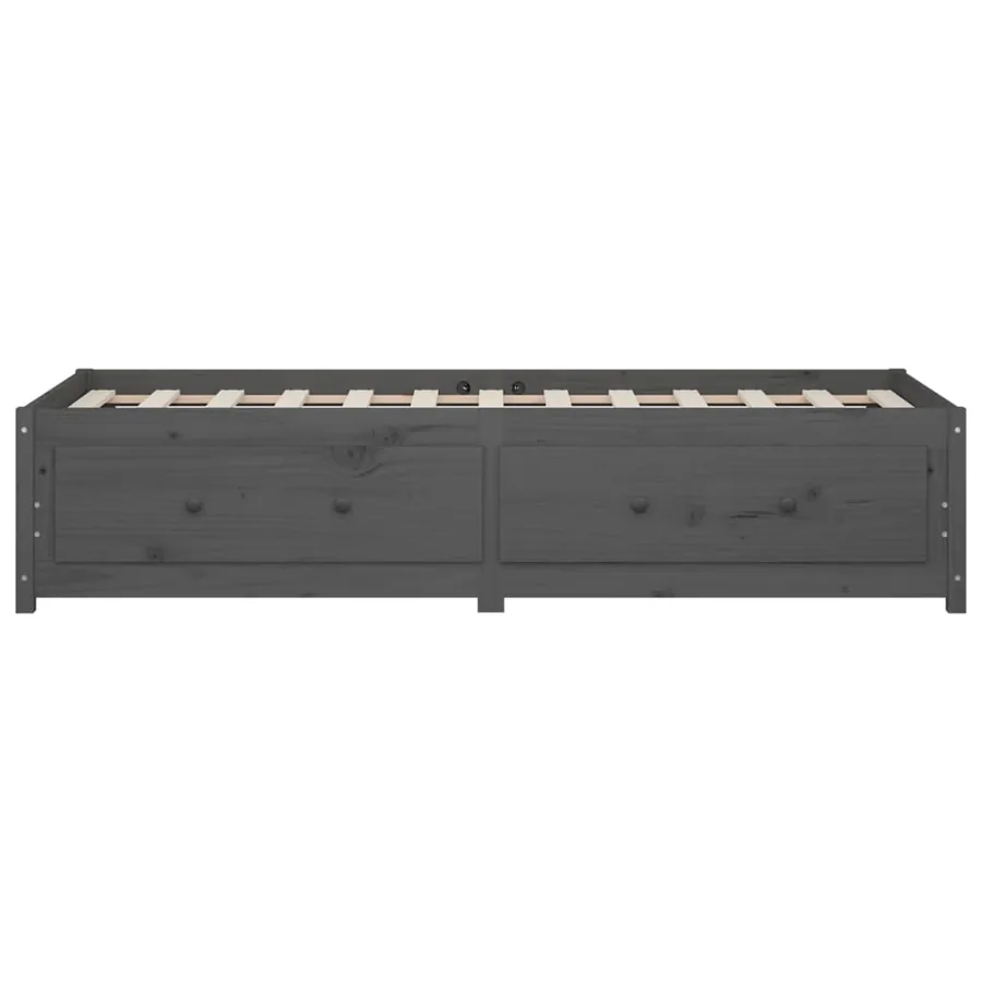 Lit de jour sans matelas gris 90x200 cm bois de pin massif - 8