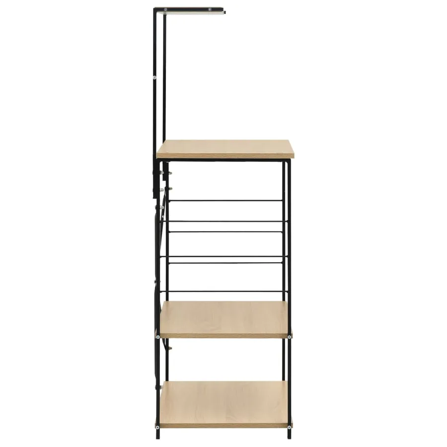 Armoire à micro-ondes noir et chêne 60x39,6x123 cm - 4