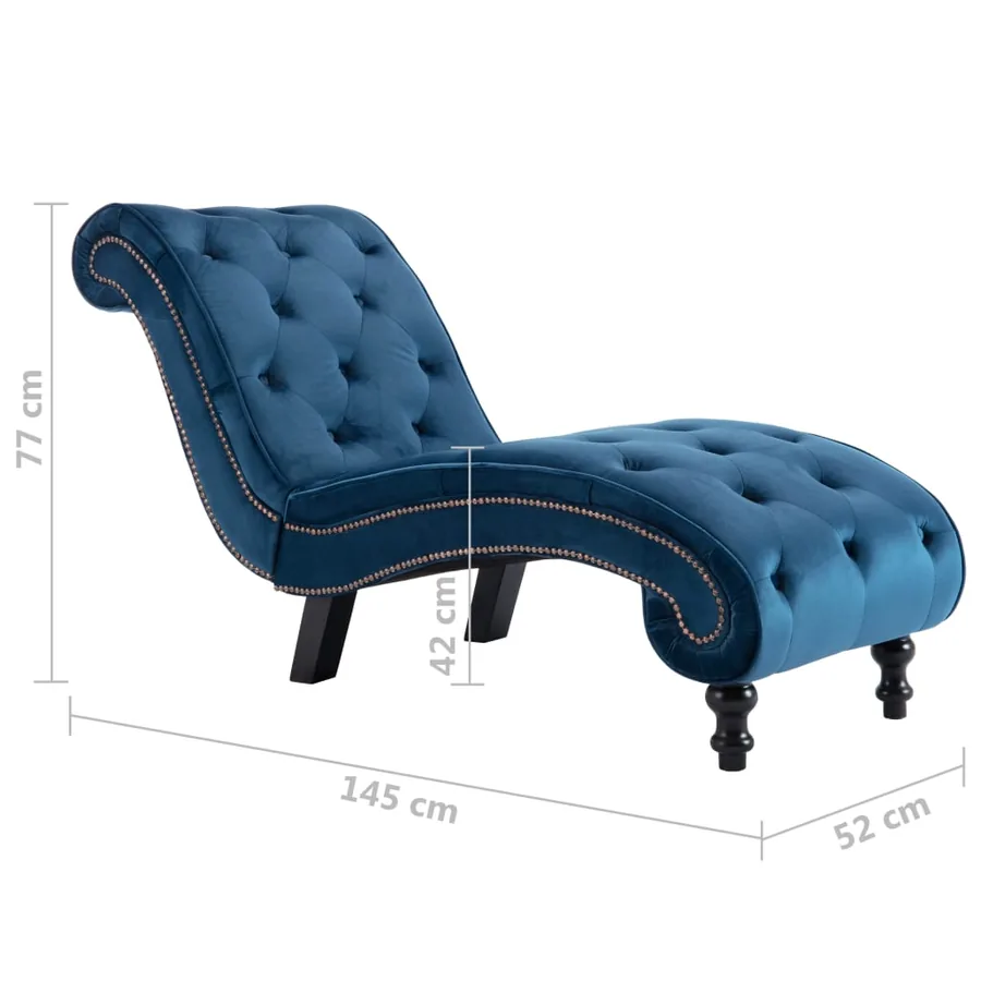 Chaise longue Bleu Velours - 8