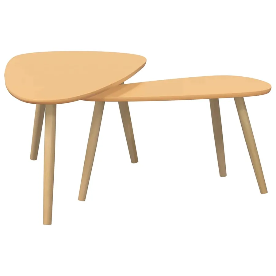 Ensemble de tables basses 2 pcs Bois de pin massif Marron - 6