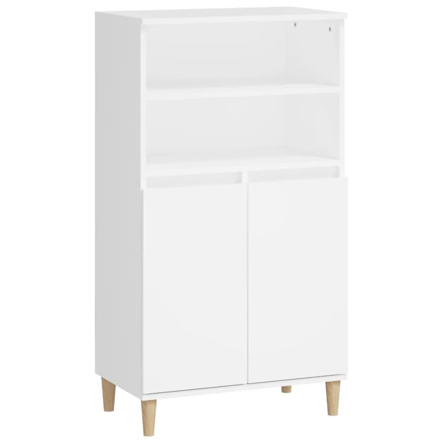 Buffet haut Blanc 60x36x110 cm Bois d'ingénierie - 2