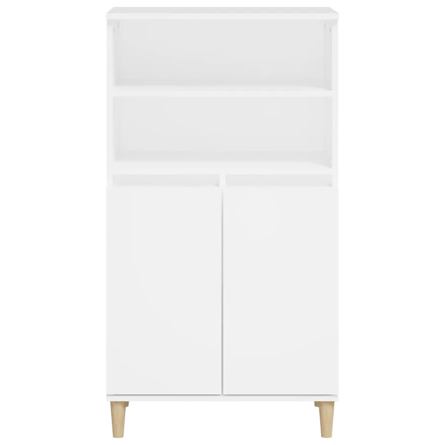 Buffet haut Blanc 60x36x110 cm Bois d'ingénierie - 3
