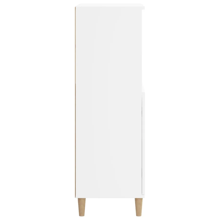 Buffet haut Blanc 60x36x110 cm Bois d'ingénierie - 4