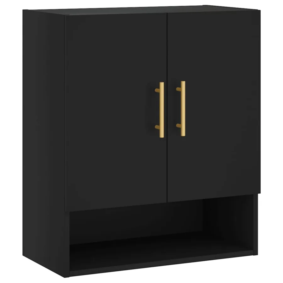 Armoire murale noir 60x31x70 cm bois d'ingénierie - 2