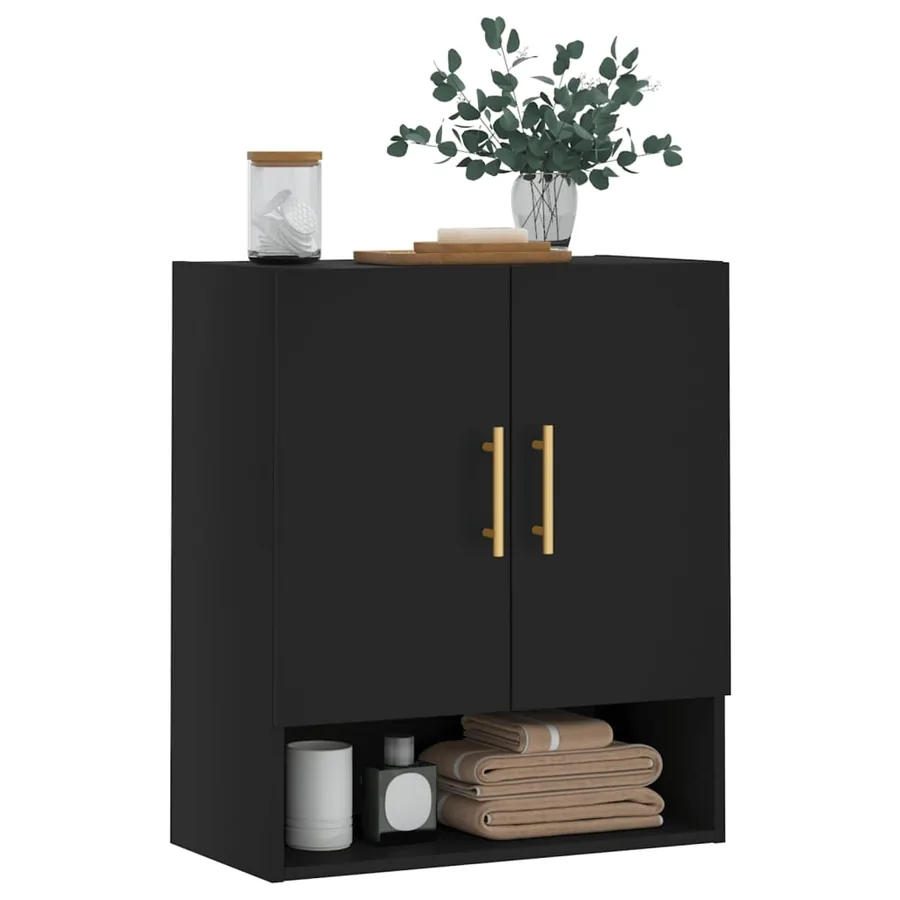 Armoire murale noir 60x31x70 cm bois d'ingénierie - 3