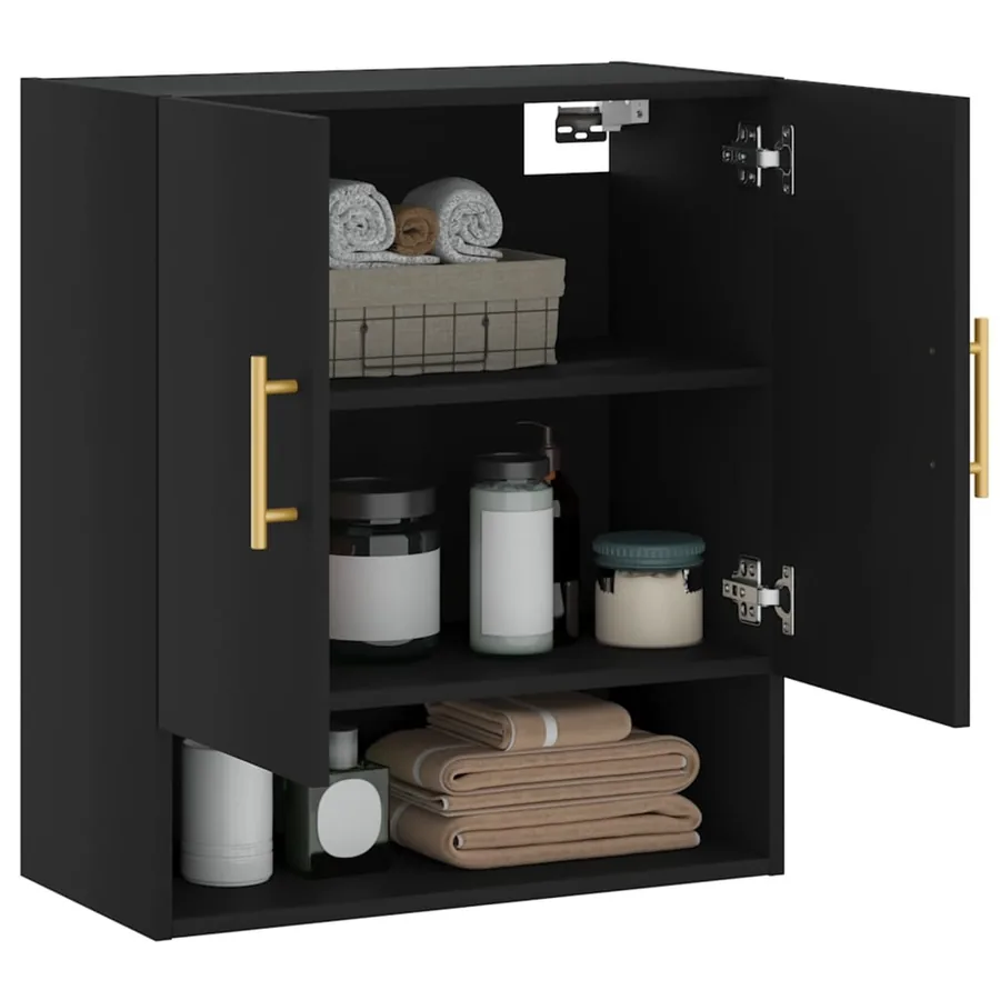 Armoire murale noir 60x31x70 cm bois d'ingénierie - 4