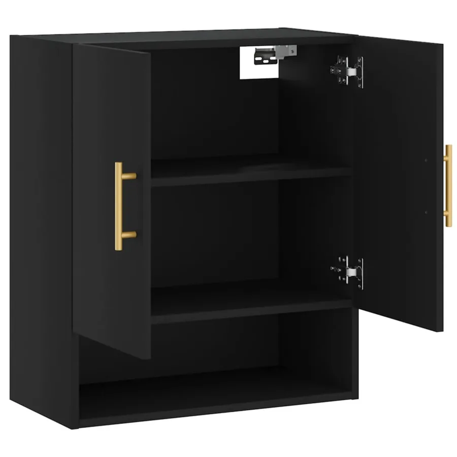 Armoire murale noir 60x31x70 cm bois d'ingénierie - 6