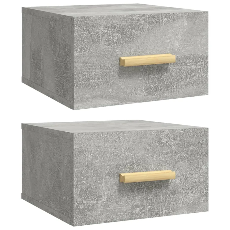 Tables de chevet murales 2 pcs gris béton 35x35x20 cm - 2