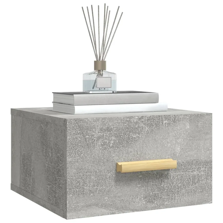 Tables de chevet murales 2 pcs gris béton 35x35x20 cm - 9