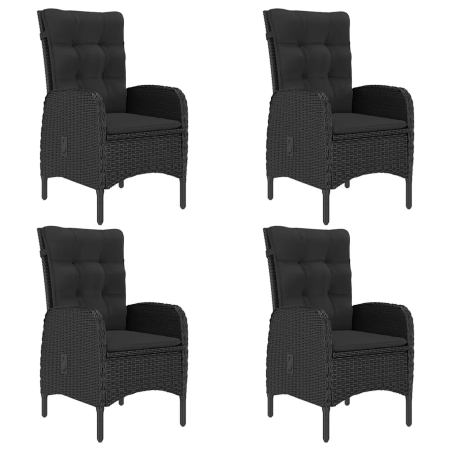 Ensemble à manger de jardin 5 pcs Noir - 5