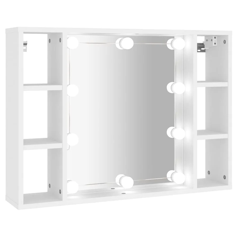 Armoire à miroir avec LED Blanc 76x15x55 cm - 2