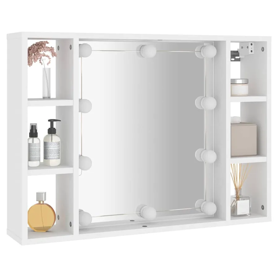 Armoire à miroir avec LED Blanc 76x15x55 cm - 6