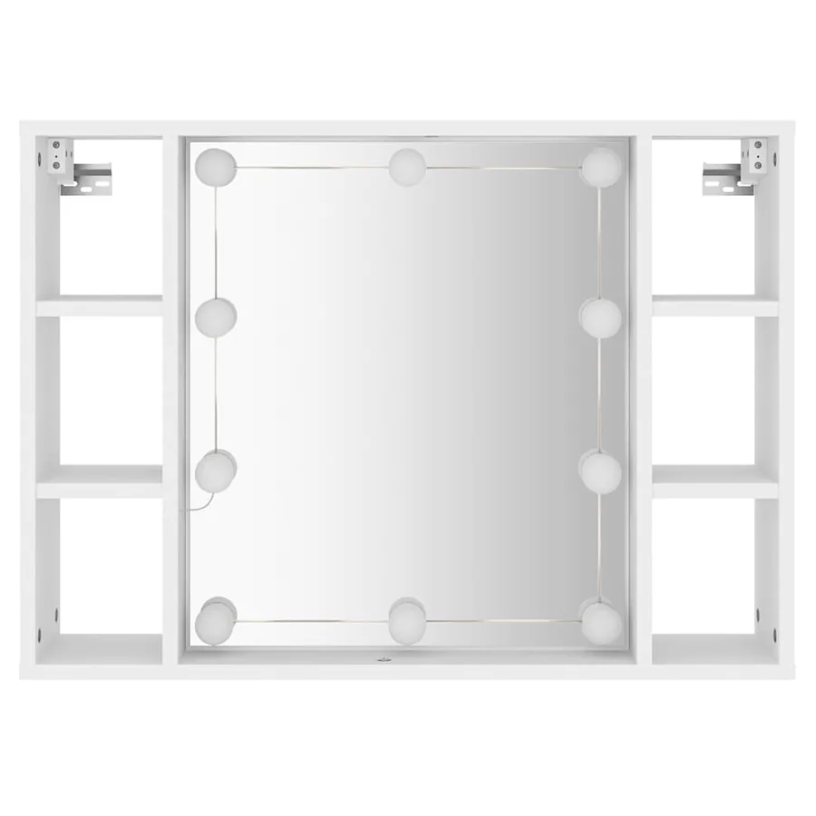 Armoire à miroir avec LED Blanc 76x15x55 cm - 7