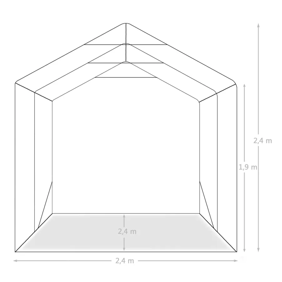 Tente de garage PVC 2,4x2,4 m Vert - 10