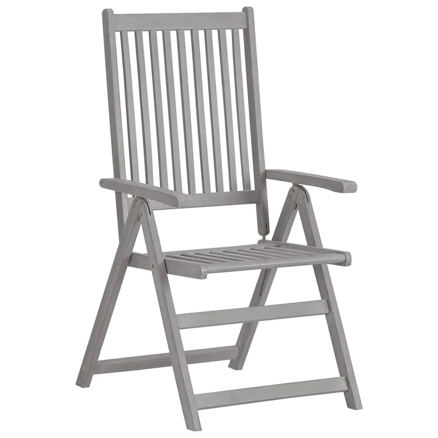 Chaises inclinables de jardin lot de 4 et coussins Bois acacia - 3