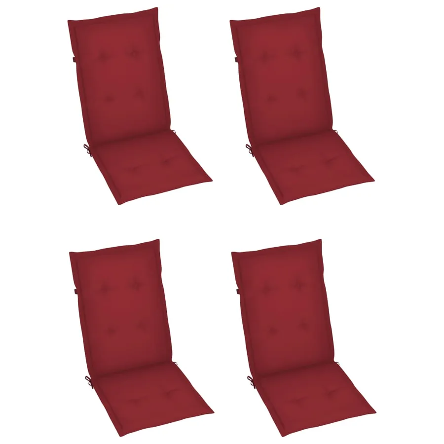 Chaises inclinables de jardin lot de 4 et coussins Bois acacia - 6