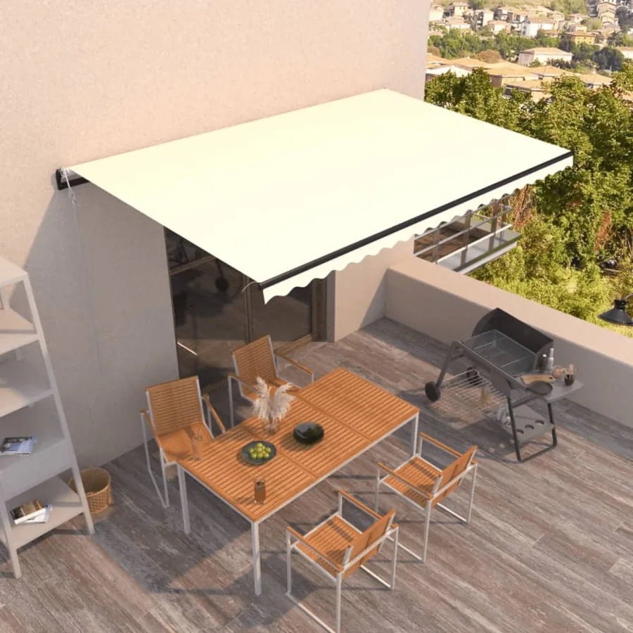 Auvent rétractable automatique 500x300 cm Crème