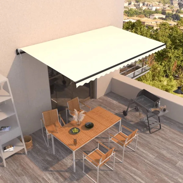 Auvent rétractable automatique 500x300 cm Crème
