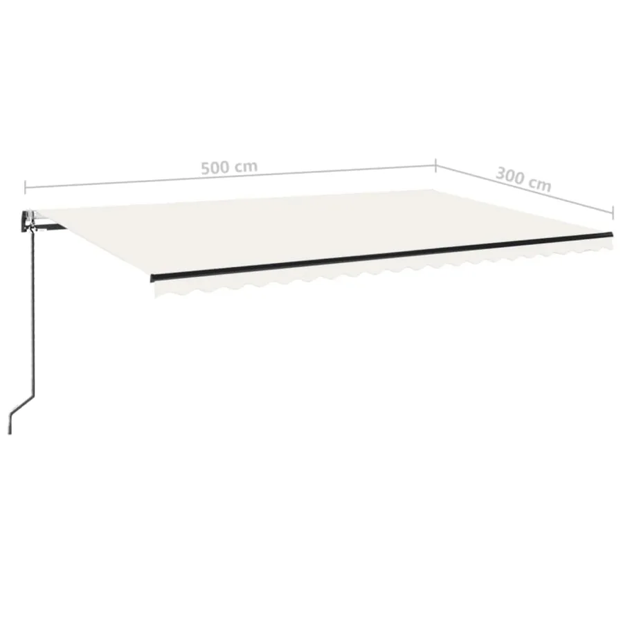 Auvent rétractable automatique 500x300 cm Crème - 9