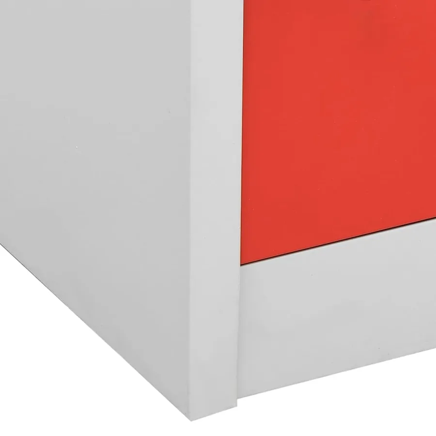 Armoires à casiers 5 pcs Gris clair et rouge 90x45x92,5cm Acier - 7