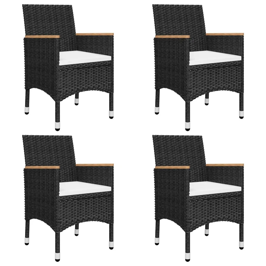 Ensemble à manger de jardin 5 pcs Noir - 5