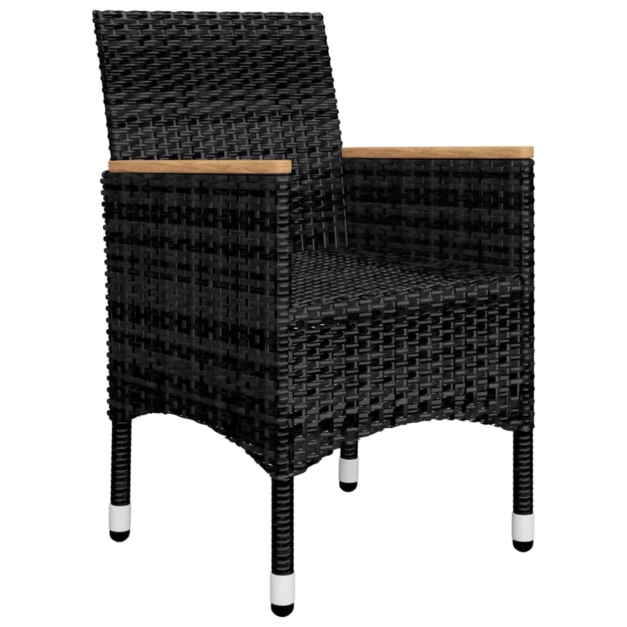Ensemble à manger de jardin 5 pcs Noir - 9