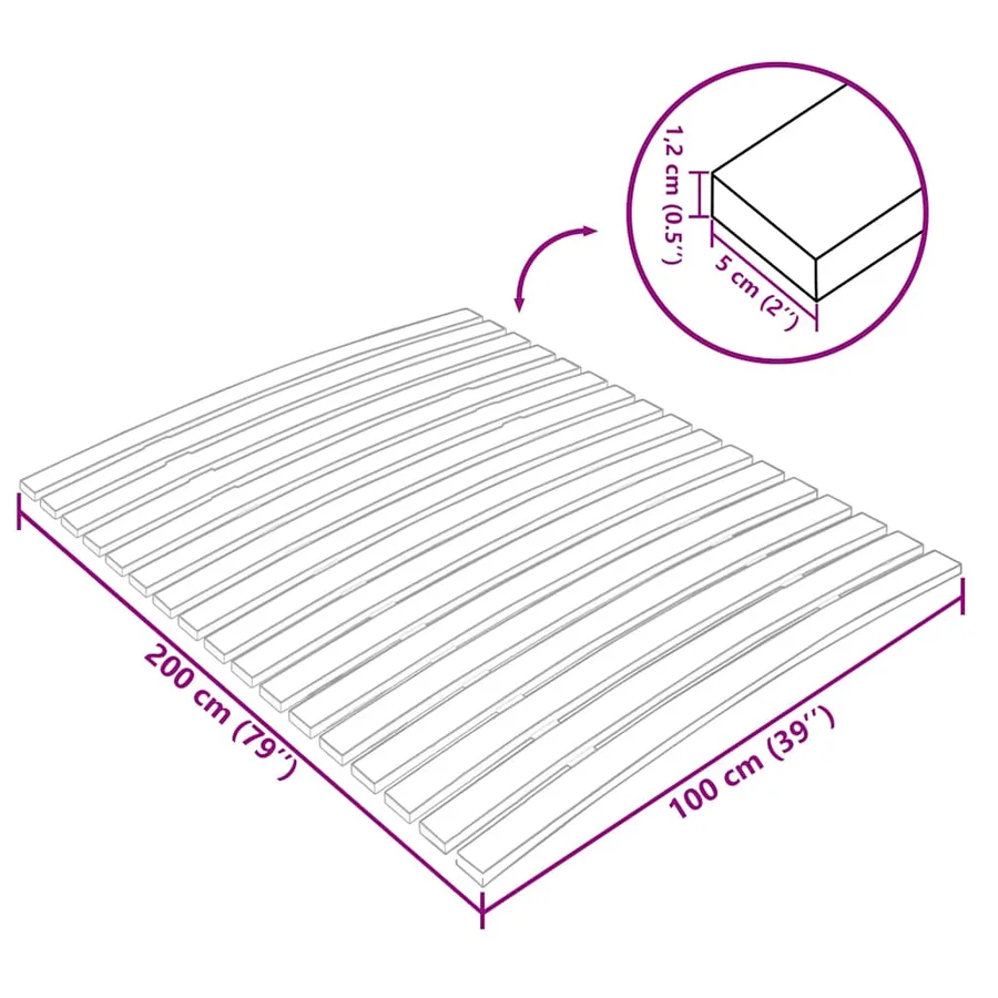 Latte de rechange pour sommier avec 17 lattes 100 x 200 cm - 8