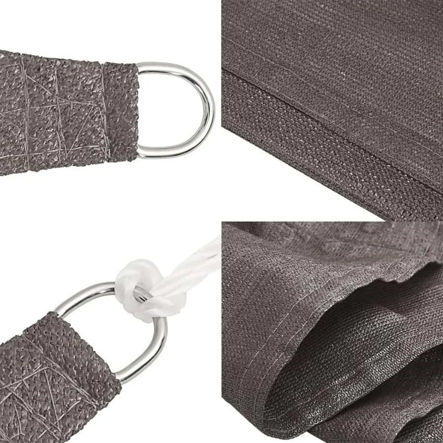 Voile d'ombrage 160 g/m² Anthracite 5x5 m PEHD - 7