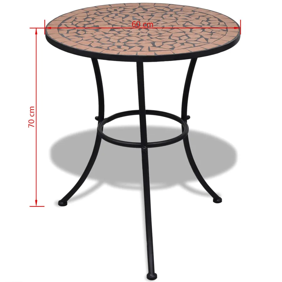 Ensemble de bistro 3 pcs Carreaux céramiques Terre cuite - 11