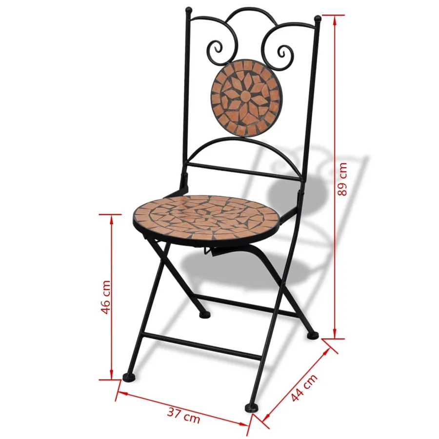 Ensemble de bistro 3 pcs Carreaux céramiques Terre cuite - 12
