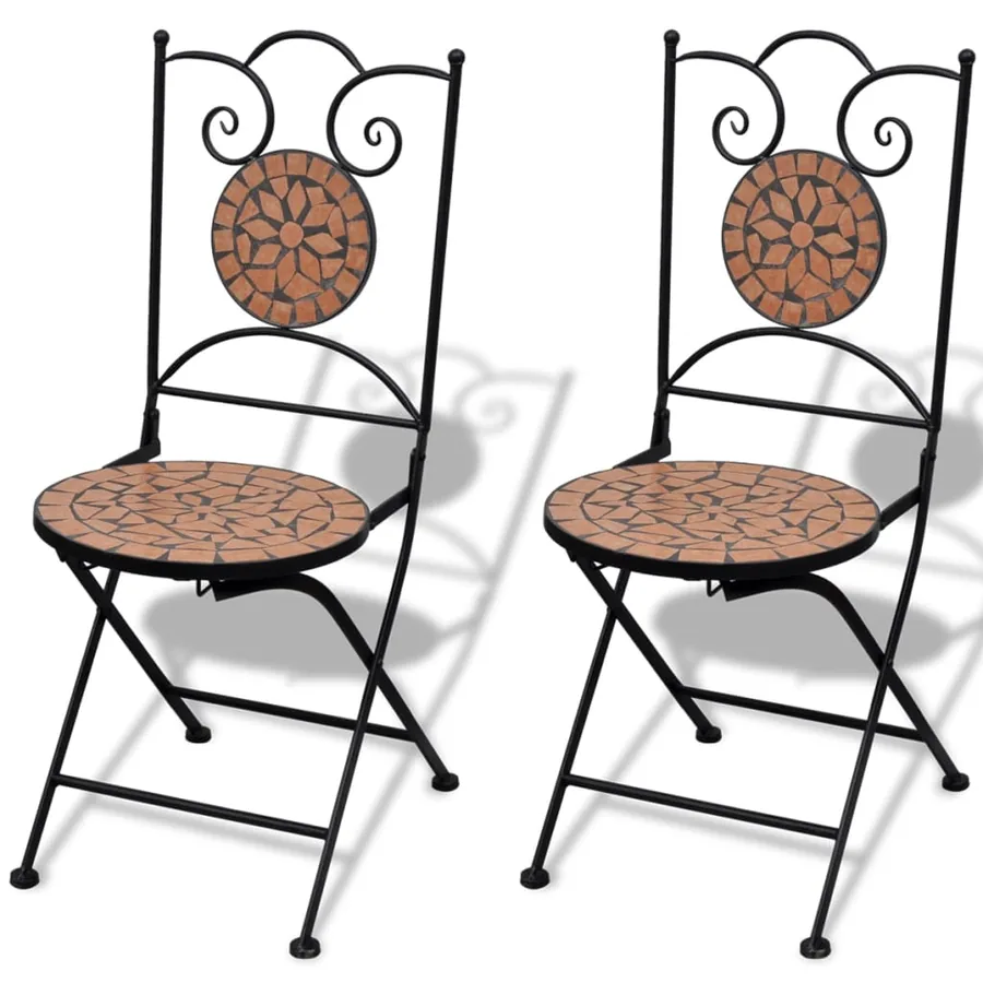 Ensemble de bistro 3 pcs Carreaux céramiques Terre cuite - 6