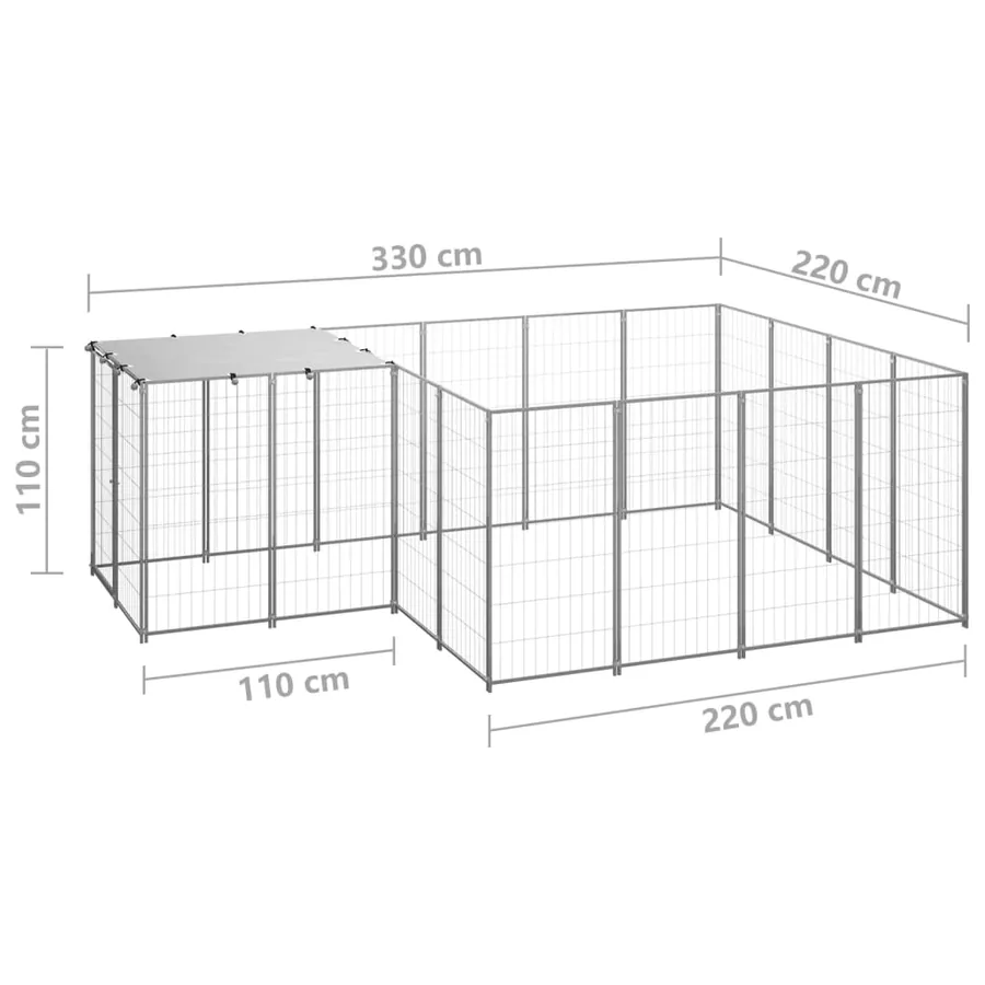 Chenil Argenté 6,05 m² Acier - 6