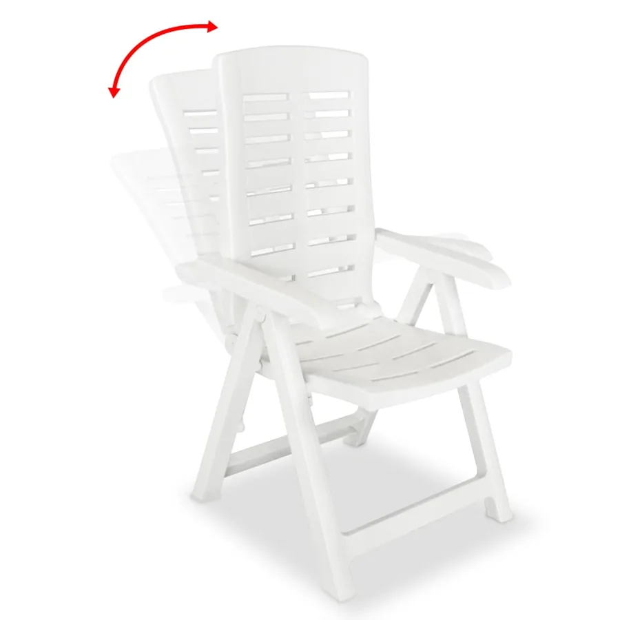 Chaises inclinables de jardin lot de 4 Plastique Blanc - 2
