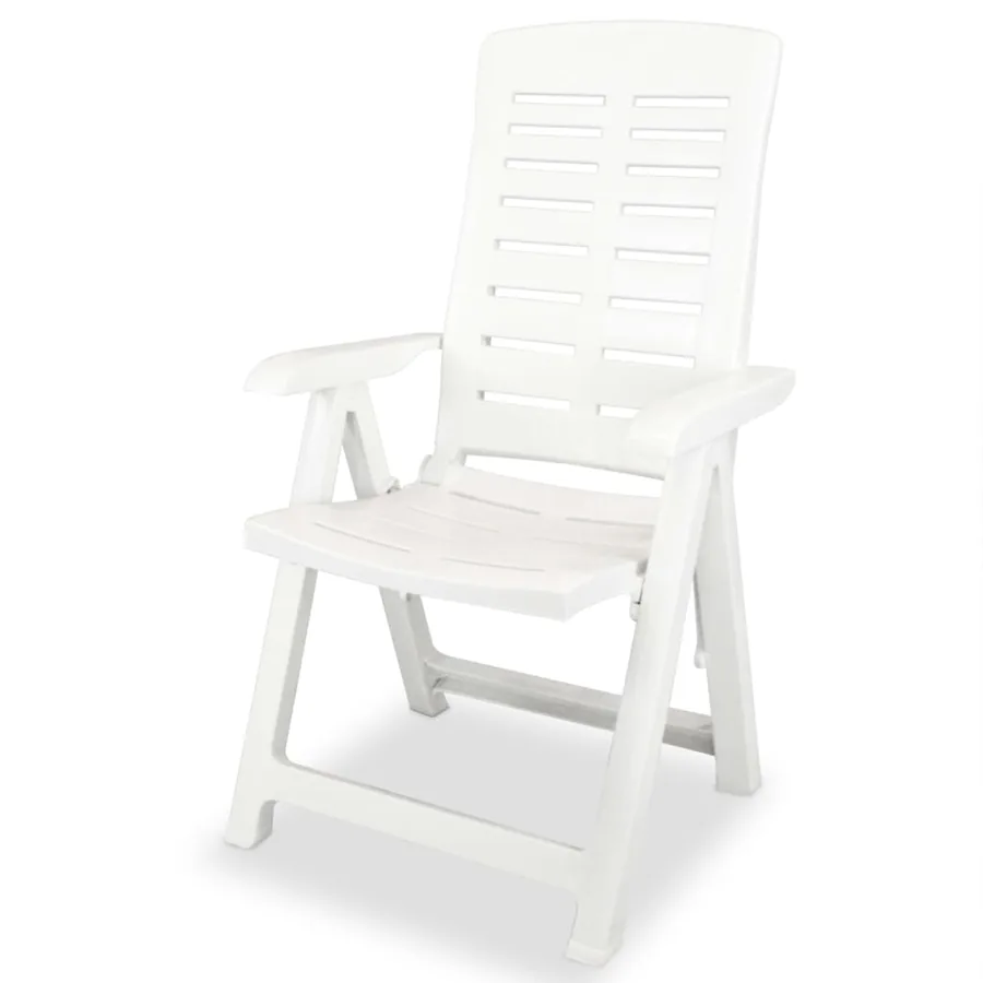 Chaises inclinables de jardin lot de 4 Plastique Blanc - 3
