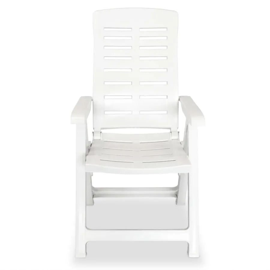 Chaises inclinables de jardin lot de 4 Plastique Blanc - 4