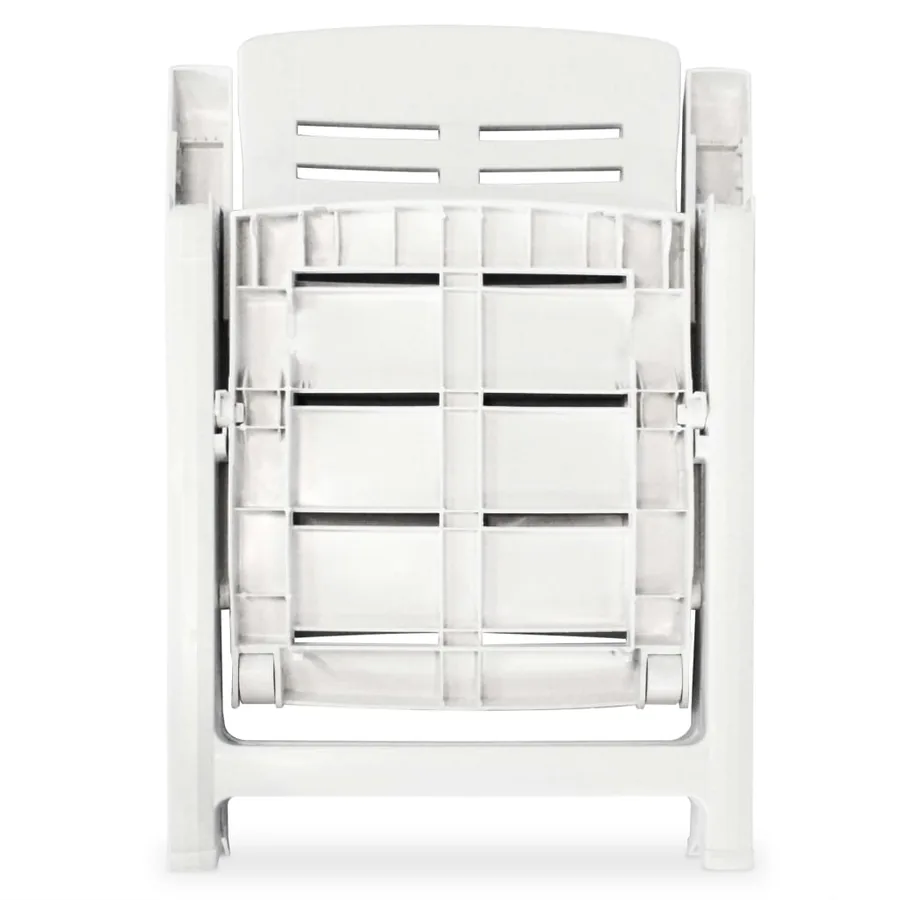 Chaises inclinables de jardin lot de 4 Plastique Blanc - 6