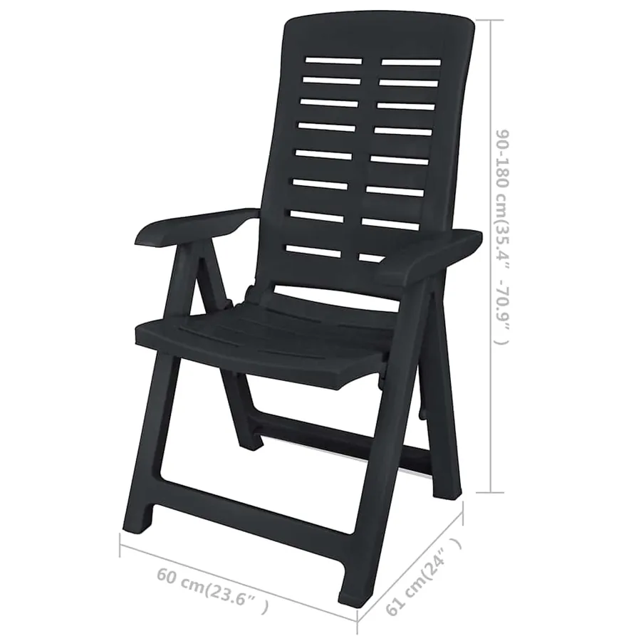 Ensemble à manger d'extérieur 11 pcs Plastique Anthracite - 14