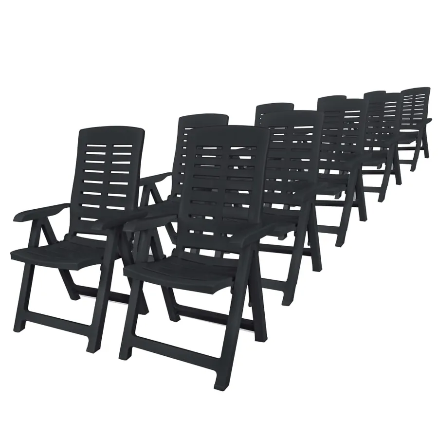 Ensemble à manger d'extérieur 11 pcs Plastique Anthracite - 2