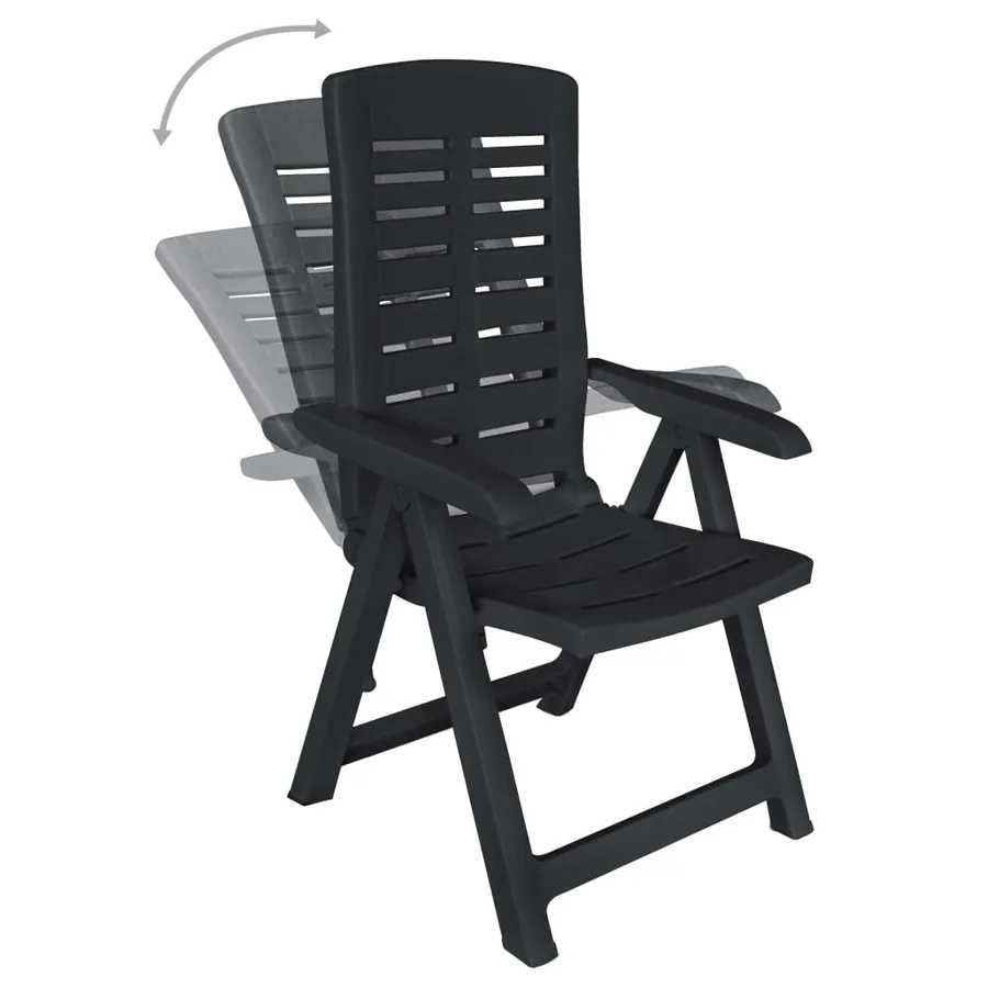 Ensemble à manger d'extérieur 11 pcs Plastique Anthracite - 6