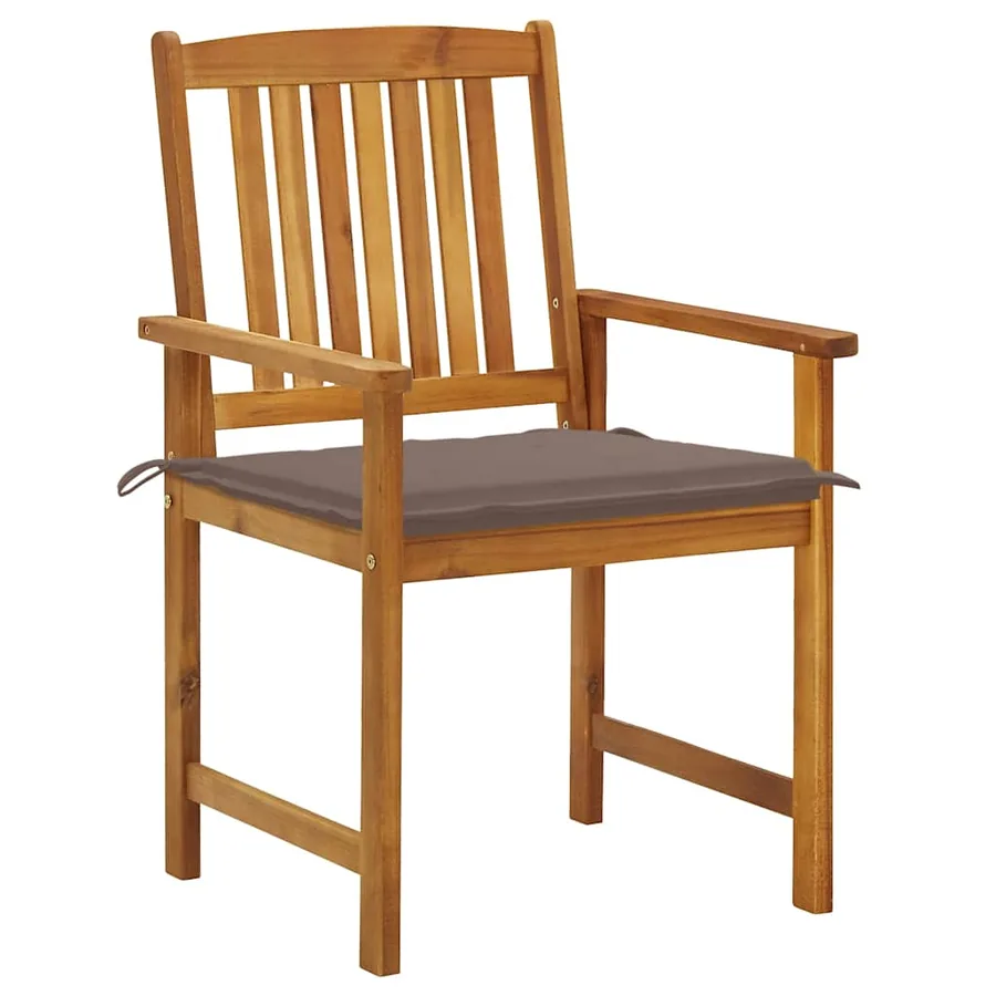 Chaises de jardin avec coussins lot de 8 Bois d'acacia solide - 2