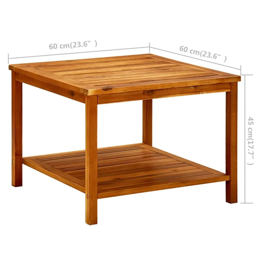Table basse 60x60x45 cm Bois d'acacia solide - 7