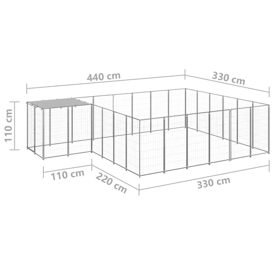 Chenil Argenté 12,1 m² Acier - 6