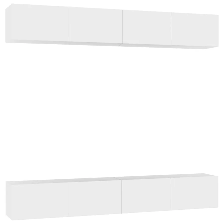 Meubles TV 4 pcs Blanc 100x30x30 cm Bois d'ingénierie - 2
