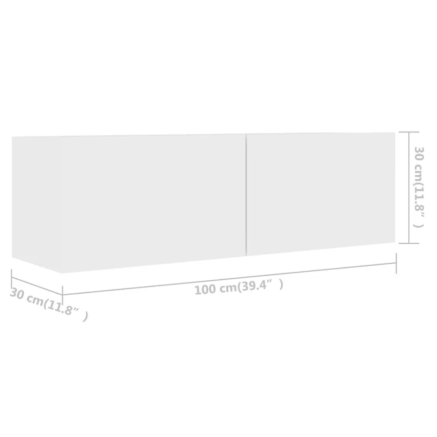 Meubles TV 4 pcs Blanc 100x30x30 cm Bois d'ingénierie - 8