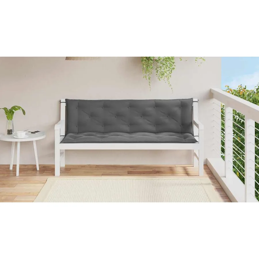 Coussin de banc de jardin anthracite tissu oxford - 3