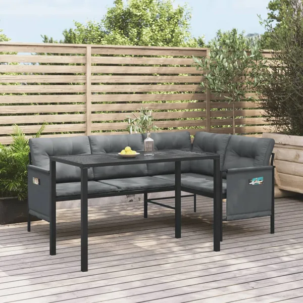 Ensemble à manger de jardin 2 pcs anthracite acier